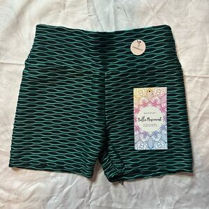 Bella Materna Black and Green Women's Bike Shorts